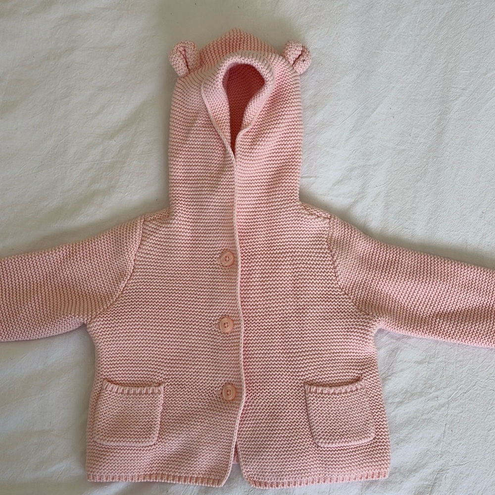 Baby gap hoodie sweater knit pink 6-12 months
